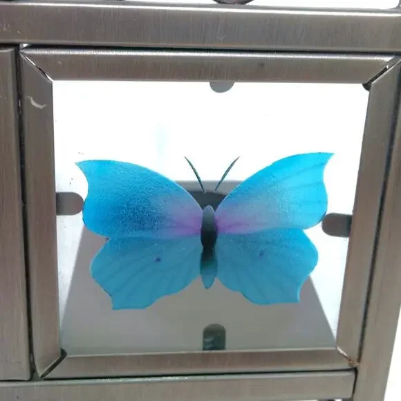 PartyLite Butterfly Tealight Easel Candle Holder Gray Metal Frame Floral Nature - Picture 10 of 14